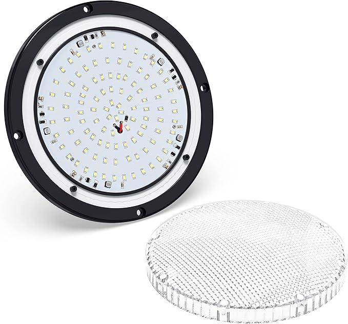 RV Trailer Camper 1000 Lumen 5th Wheel Black 8.5" Round Scare Porch 12V LED Light (LED Light 1000 Lumen Black)