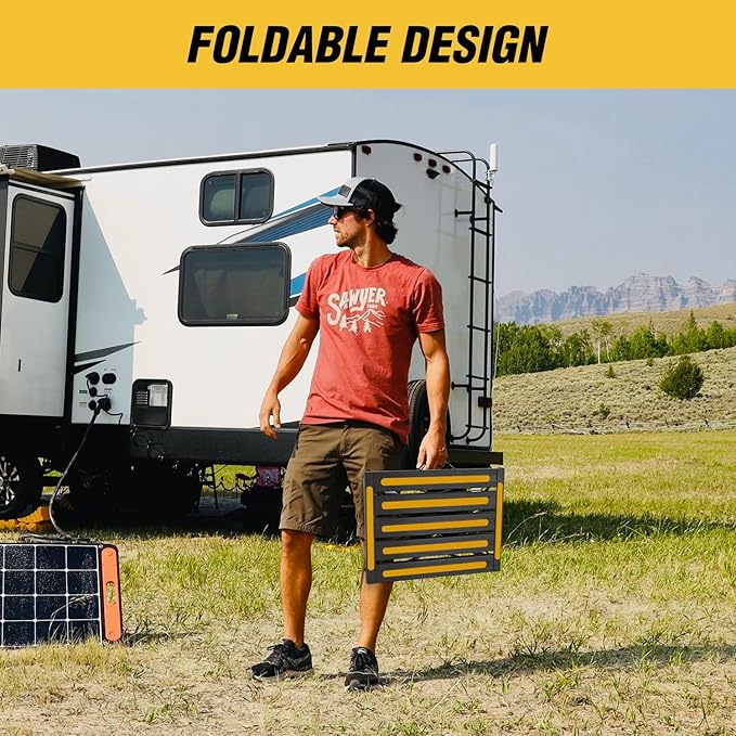 Nilight RV Step Stool Aluminum Folding Platform Steps 19x14.5 RV Steps 4 Levels Adjustable Heavy Duty Step Stool with Anti-Slip Surface Rubber Feet Portable Handle 500lbs for Camper Trailer, Black