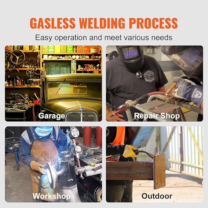 VEVOR Flux Core Welding Wire, E71T-GS 0.030-inch 10LBS, Gasless Mild Steel MIG Welding Wire with Low Splatter for All Position Arc Welding and Outdoor Use