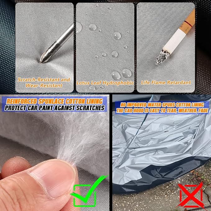 Waterproof Zipper Doors Pickup Car Cover, Ram 1500 2500/ Chevy Avalanche Silverado 1500/ F-150 F-250 Dodge D100 D200, Sunscreen UV Prevention Snowproof Wind, for Indoor Outdoor,for 213"-237",B8