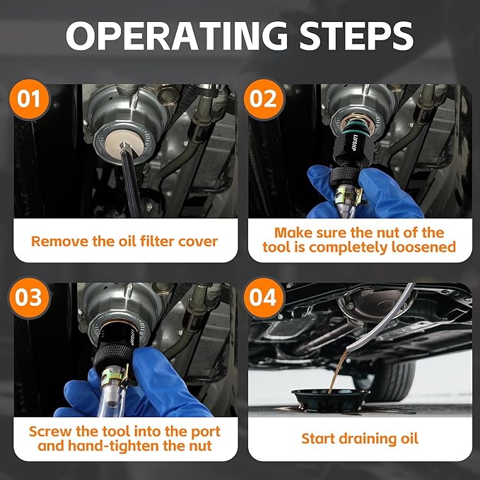 Oil Filter Drain Tool,Aluminum Alloy Upgraded Large Hole and Thickened Tube for Toyota, Lexus, Scion 2.0L - 5.7L Vehicles with Cartridge Style Filter System Oil Change Kit-Black