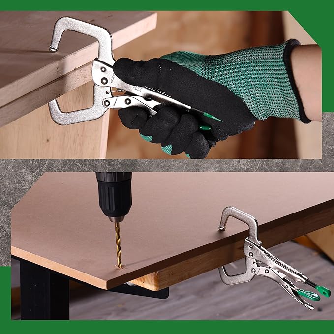 SK 6" C-Clamp Locking Pliers with Regular Jaws, Premium CR-V Construction, Ergonomic Anti-slip Handle