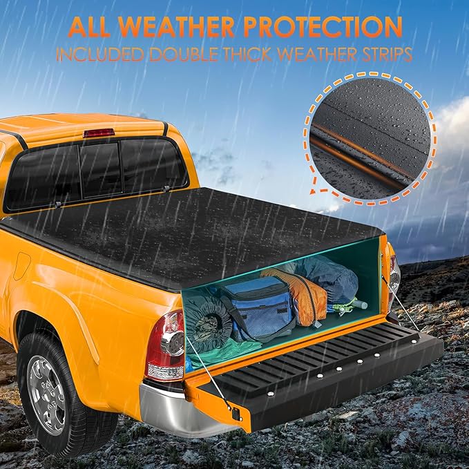 Nilight Soft Roll Up Truck Bed Tonneau Cover Compatible with Toyota Tacoma 2005 2006 2007 2008 2009 2010 2011 2012 2013 2014 2015 5ft