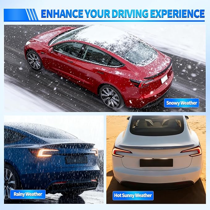 Nilight Spoiler Fit for Tesla Model 3 Highland 2024 Spoilers for Cars Rear Spoiler Wing Sporty Rear Trunk Lip Exterior Accessories No-Drill Installation ABS Carbon Fiber Pattern, Glossy Black