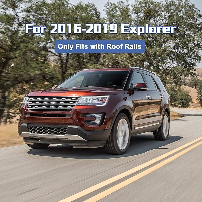 FLYCLE Roof Rack Crossbars Compatible with 2016-2019 Explorer, Car Cargo Roof Racks Cross Bars Rooftop Luggage Kayaks Bicycles Snowboard Canoe Carrier Cargo Bag