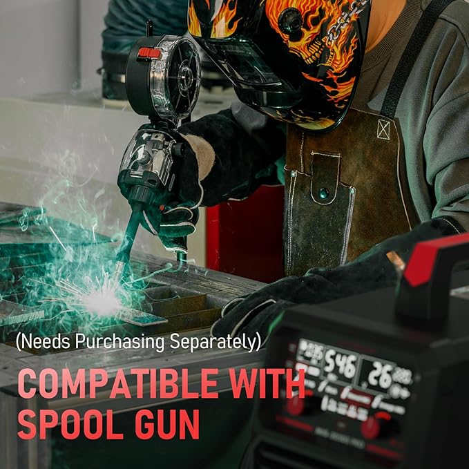 YESWELDER MIG-205DS PRO MIG Welder, 200Amp 110/220V Dual Voltage MIG Welding Machine, 5 in 1 Gas MIG/Flux Core MIG/Spool Gun MIG/Lift TIG/Stick Multiprocess Aluminum MIG Welder, Spool Gun Compatible