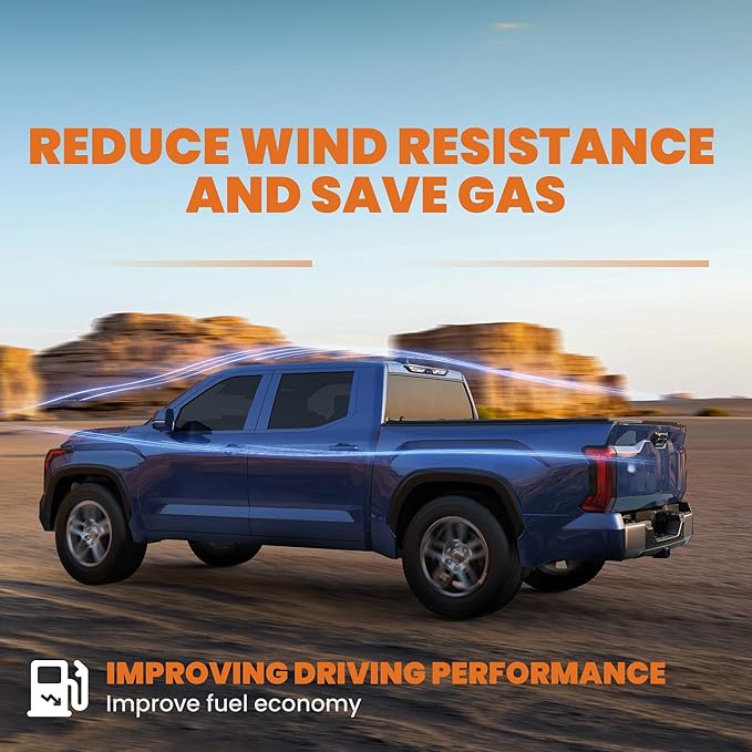 Fiberglass Tri Hard Tonneau Cover Compatible for 2000-2006 Toyota Tundra Fleetside Truck Bed Cover - 6.5 FT Bed On Top