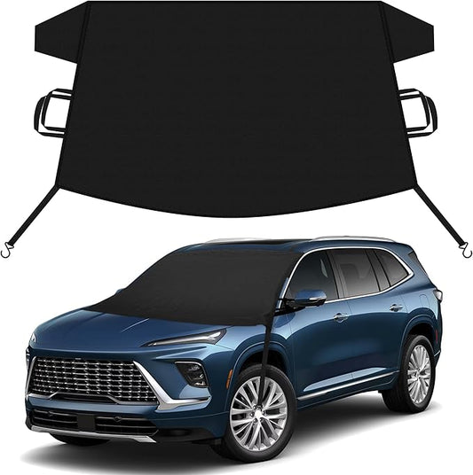 EcoNour Car Snow Cover Compatible for Buick Enclave/Encore/Envision | Windshield Cover for Ice and Snow with S-Hook Straps | Heavy-Duty 600D Oxford Winter Car Cover, Waterproof & Anti-Slip