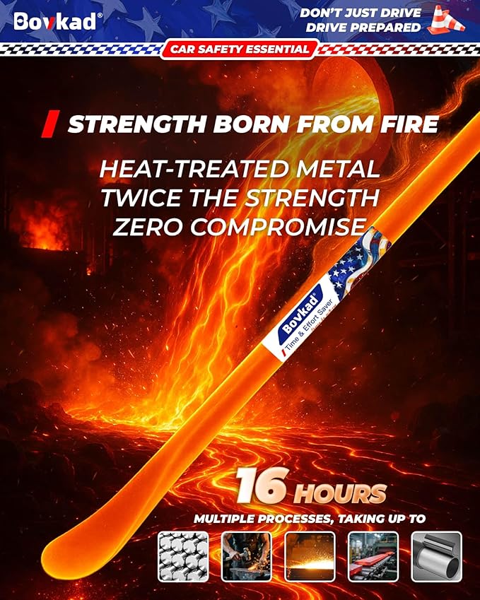 30'' Heavy Duty Tubeless Truck Tire Spoons Bars, 2 Pack Oversized Solid-Steel Mount/Demount Tire Iron Kit, Rust-Proof Anti-Slip Grip Essential Tire Removal Tool for Car, SUV & Truck(Yellow)