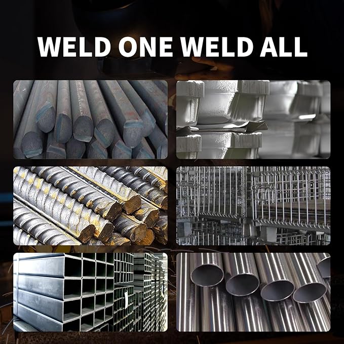 PONEY 140A MIG Welding Machine 110V/220V - 5 in 1 MIG/MAG/FLUX/TIG LIFT/MMA Welder Machine with Synergic Control IGBT Inverter and Digital Screen Display