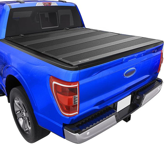 Tyger Auto T4 Flip-Up Low Profile Hard Alloy Four-Fold Truck Bed Tonneau Cover Compatible with 2015-2025 Ford F-150; 2022-2025 Lightning | 5.5' (67") Bed | TG-BC4F4403