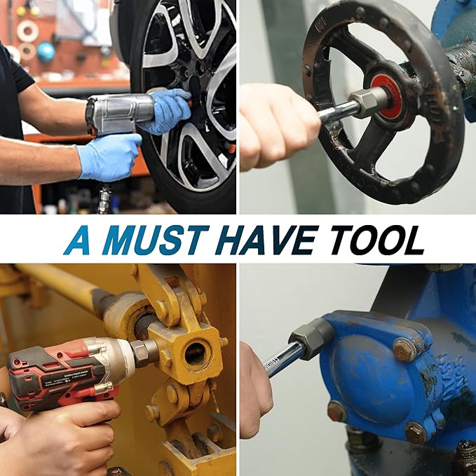 13Pcs Screw Extractor Set, Easy Out Bolt Extractor Kit with Bottom 3/8Inch Drive, Multi-Spline Extractors for Removing Damaged Broken Rounded Off Bolt & Nut Remover Set