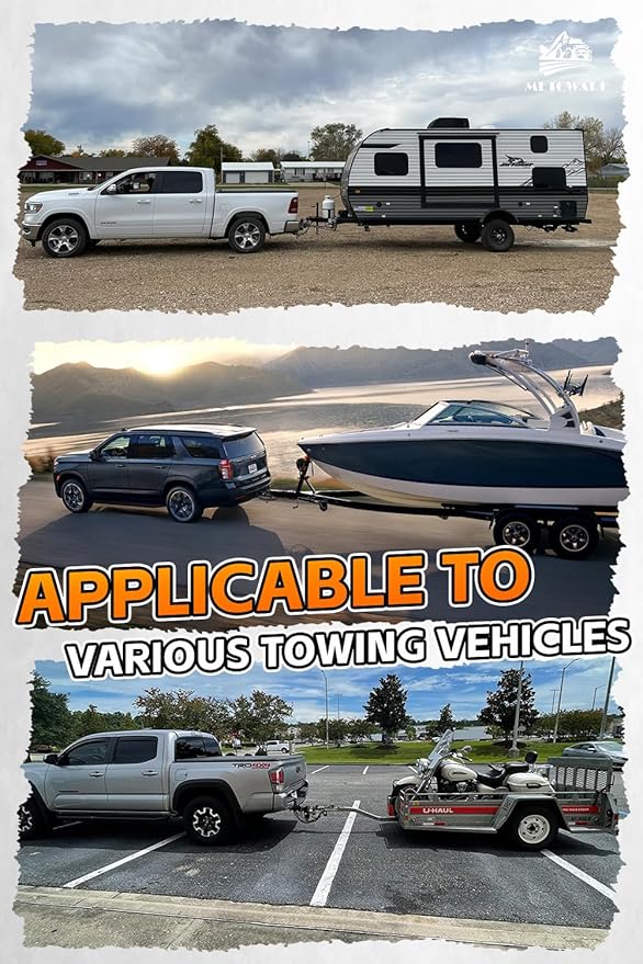 METOWARE Adjustable Trailer Hitch - Aluminum Tow Hitch Fits 2.5-Inch Receiver - Heavy Duty Drop Hitch with 6-Inch Drop/Rise for Truck (18,000 LBS GTW), Double Stainless Steel Locks & Hitch Pin (Black)