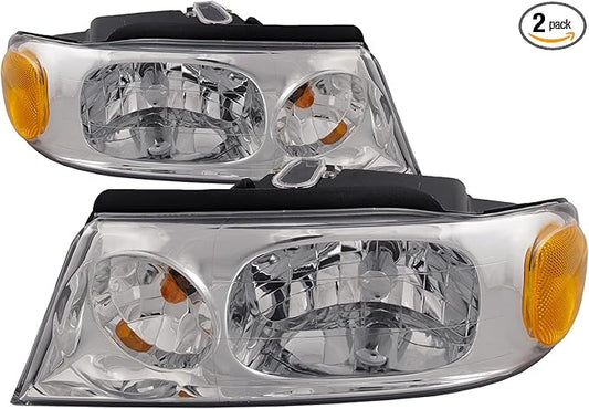 HEADLIGHTSDEPOT Halogen Headlights Compatible with Beaver Motor Coach Marquis 2002-2005 Includes Left Driver and Right Passenger Side Headlamps