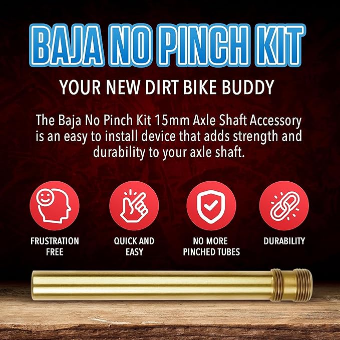BAJA NO PINCH Kit 17mm Axle Shaft Accessory, Fits 17-19mm Axles, Mounts Tires Quickly Without Pinching Tubes for Wheel Dirt Bike Motorcycle Changing Tool - Tire Repair Kit, Motocross and Enduro.