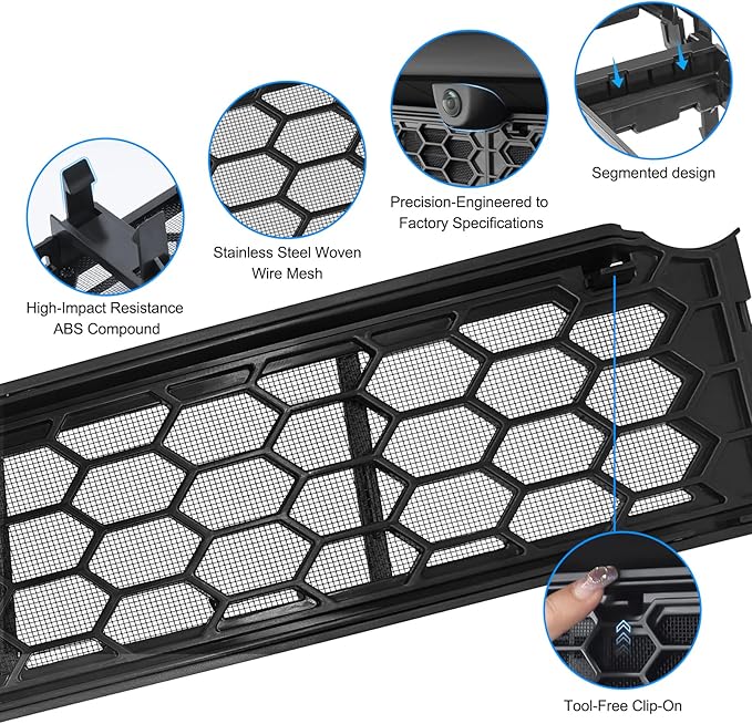 Grille Mesh Insert for Tesla Model Y Juniper 2025-2026 Front Air Inlet Vent Grille Cover with Insect Protection, Detachable & Easy Install Snaps