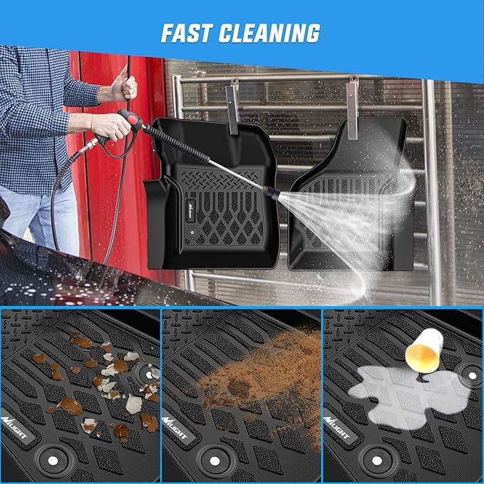 Nilight TPE Floor Mats for Ford F250 F350 F450 Super Duty Crew Cab 1999 2000 2001 2002 2003 2004 2005 2006 2007 All Weather Custom Fit Heavy Duty Floor Liners