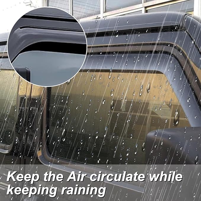 ZXMOTO Rain Guards Side Window Visor Vent Outside Mount, 4PCS Fits for Jeep Wrangler JL 2018 2019 2020 2021 2022 2023 2024 2025 4 Door