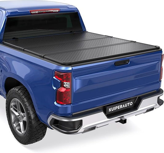 6.9 FT Tri Hard Truck Bed Tonneau Cover Compatible for 2020-2025 Chevy GMC Silverado Sierra 2500HD 3500HD - 78 inch