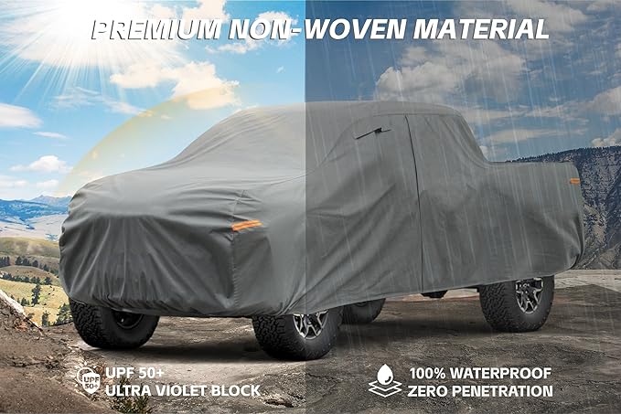 Kayme Heavy Duty Truck Cover Custom Fit Toyota Tacoma(1995-2025) Xtra Cab/Access Cab/Double Cab SB Short Bed. Waterproof All Weather for Pickup, Full Exterior Covers Sun Rain UV Protection.