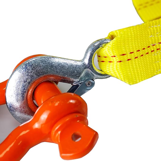 HFS(R) 2" X 30', 4.5 Ton 2 Inch X 30 Ft. Polyester Tow Strap Rope 2 Hooks 10,000lb Towing Recovery