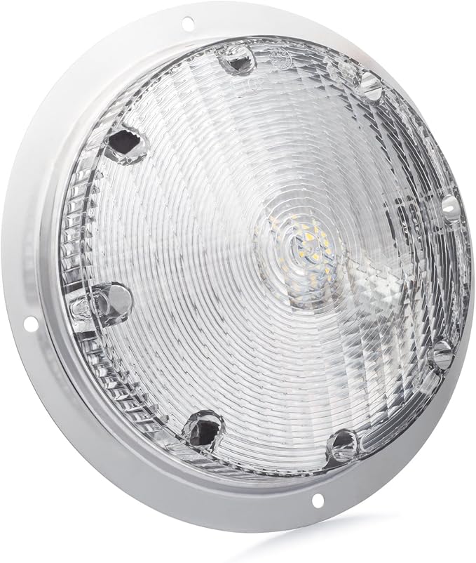 Lumitronics RV Trailer Camper 5th Wheel LED Round Surface Mount Scare Light, Mounting Gasket Included