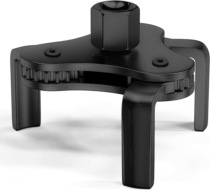 Universal Oil Filter Wrench Adjustable, from 2-1/2 inch to 4.5 inch 3 Jaw Oil Filter Removal Tool Set, Efficiency 2 Way Oil Filter Wrench (black)