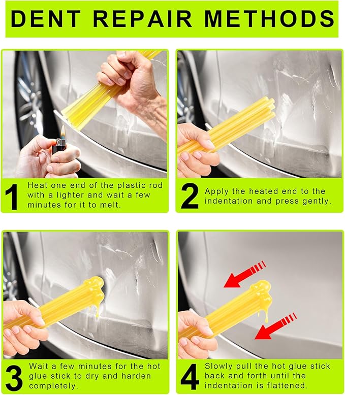 10 Pcs Hot Glue Sticks PDR Glue Sticks,Paintless Dent Remover Tool for Car Dent Repair,Glue Gun Sticks,PDR Tools,Home Improvement,Quick Daily Repair and DIY Small Craft Projects（ Yellow ）