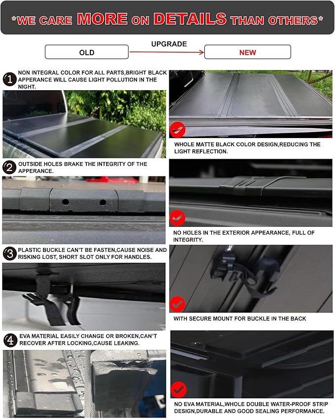 Hard Tri-Fold 6.5ft Truck Bed Cover for 2006 2007 2008 2009 Raider Long Bed FRP Tonneau Cover | Fleetside