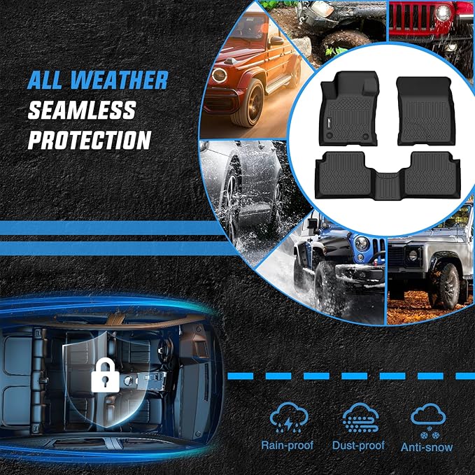 Nilight TPE Floor Mats for Ford Bronco Sport 4-Door 2021 2022 2023 2024 2025 All Weather Custom Fit Heavy Duty Floor Liners