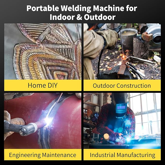 MIG Welder Portable Welding Machine: 160A 110V/220V Dual Voltage 3-in-1 Flux Core Mig/Stick/Lift TIG Welding Set for Beginner - Indoor Outdoor Welders with IGBT Inverter Synergic Control LED Digital