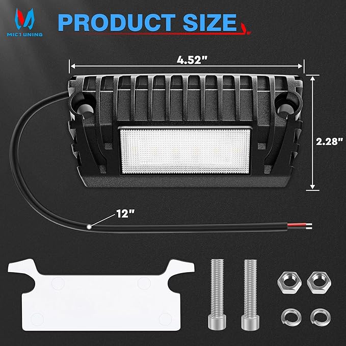 MICTUNING RV Exterior LED Porch Utility Amber/White Light 12V Awning Lights Replacement Lighting for RVs Trailers Campers, 1 Pack