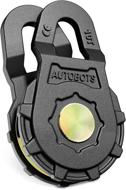 AUTOBOTS Snatch Block (22046LBS Work Load Limit) for Winch Recovery,Heavy Duty Forged Steel Snatch Block Pulley for Truck, UTV, ATV Black