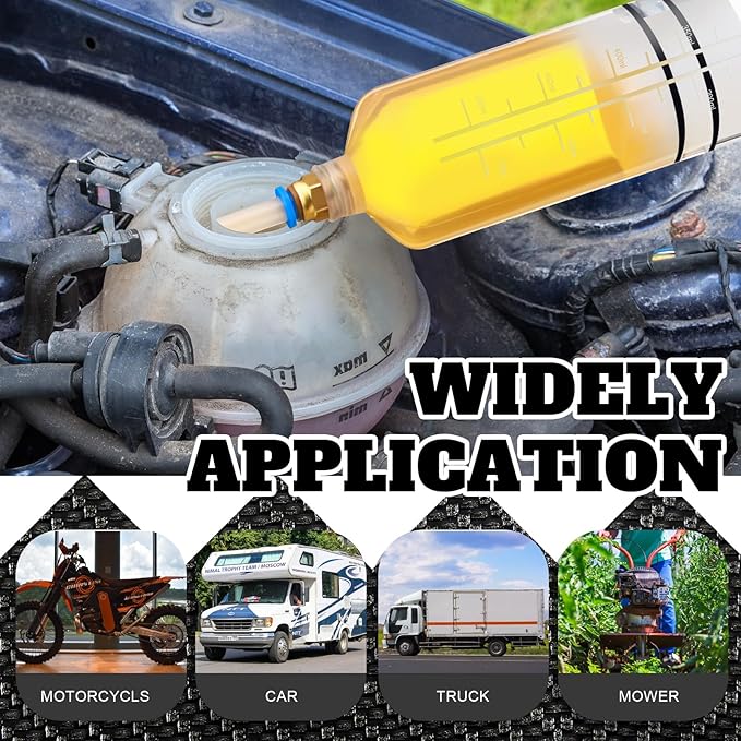 Lothee 2 Pack 500cc Automotive Fluid Extractor Pump Oil Extractor Hand Syringe Pump with Horse Manual Suction Vacuum Fuel Car Transfer for Power Steering, Hydraulic Fluid(Black)