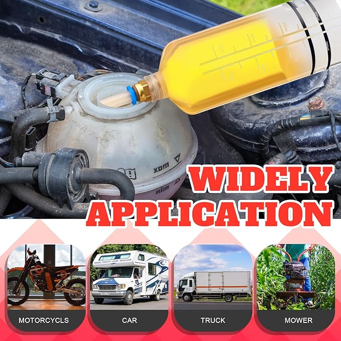 Lothee 2 Pack 500cc Automotive Fluid Extractor Pump Oil Extractor Hand Syringe Pump with Hose Manual Suction Vacuum Fuel Car Transfer for Power Steering, Hydraulic Fluid(Red)