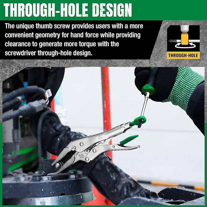 SK 6.5" Long Nose Locking Pliers, Premium CR-V Construction, Ergonomic Anti-slip Handle, Ideal for Welding or Assembly