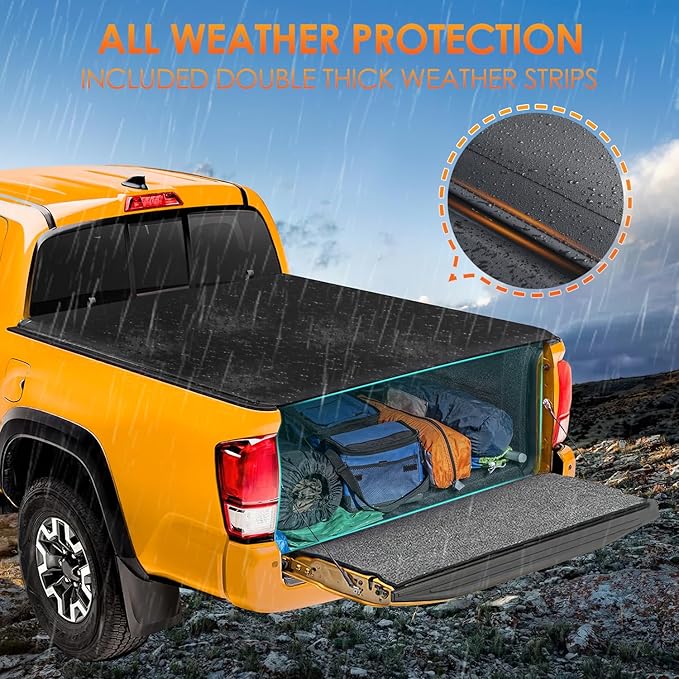 Nilight Soft Roll Up Truck Bed Tonneau Cover Compatible with Toyota Tacoma 2016 2017 2018 2019 2020 2021 2022 2023 5ft