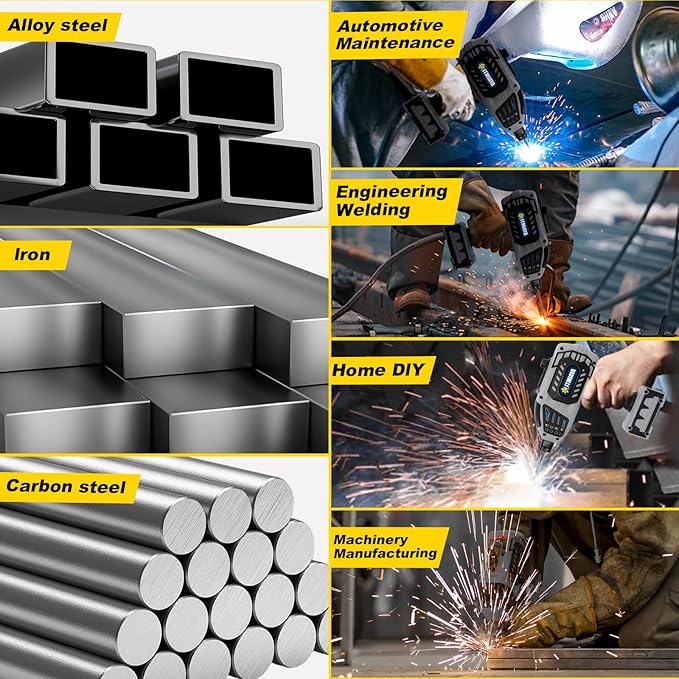 Handheld Welder 110V ARC Portable Stick Welding Machine IGBT Inverter 20-120Amps Stepless Current 1/16"-1/8" Electrodes Home Repair DIY Work for Beginner (Grey)