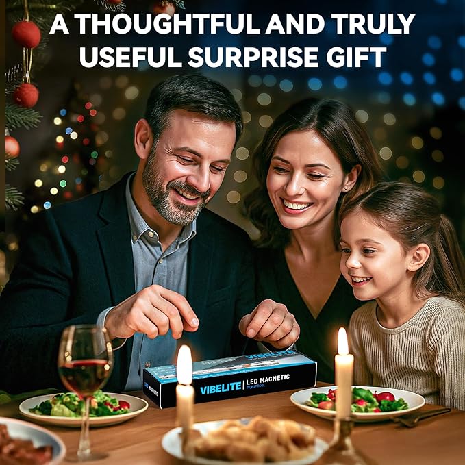 VIBELITE Extendable Magnetic Flashlight with Telescoping Magnet Pickup Tool-Cool Gadget Christmas Gifts Stocking Stuffers for Men, Teen Boys, Husband, Dad, Father, Mechanic, Him, Women, Silver