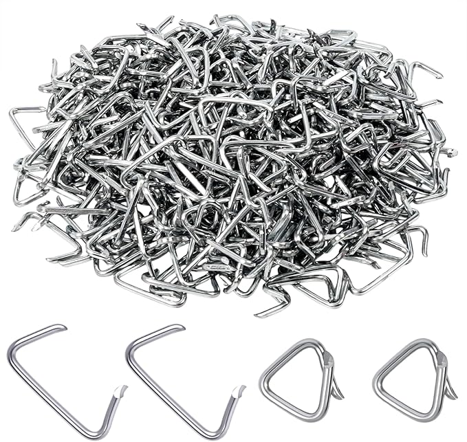 470Pcs Hog Rings, 3/4" Galvanized Hog Rings Upholstery, Hog Ring kit, Hog Ring for Furniture Upholstery, Auto Upholstery, Animal Pet Cages, Sausage Casings, Fencing