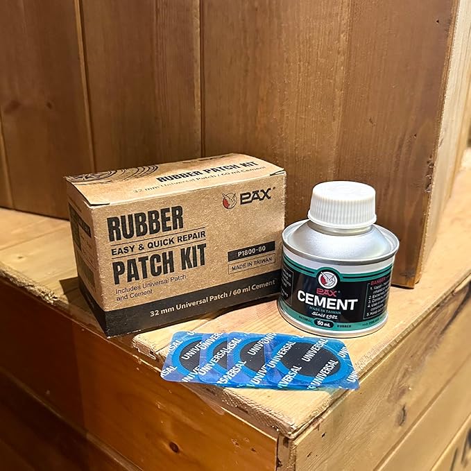 PAX 30Pcs 32mm Dia Round Universal Tube and Tire Patch Kit, with 1Pc 60ml Green Cement for Radial and Bias Tire Repair, Bike, Motorcycle, Automobile, Inflatable Rubber