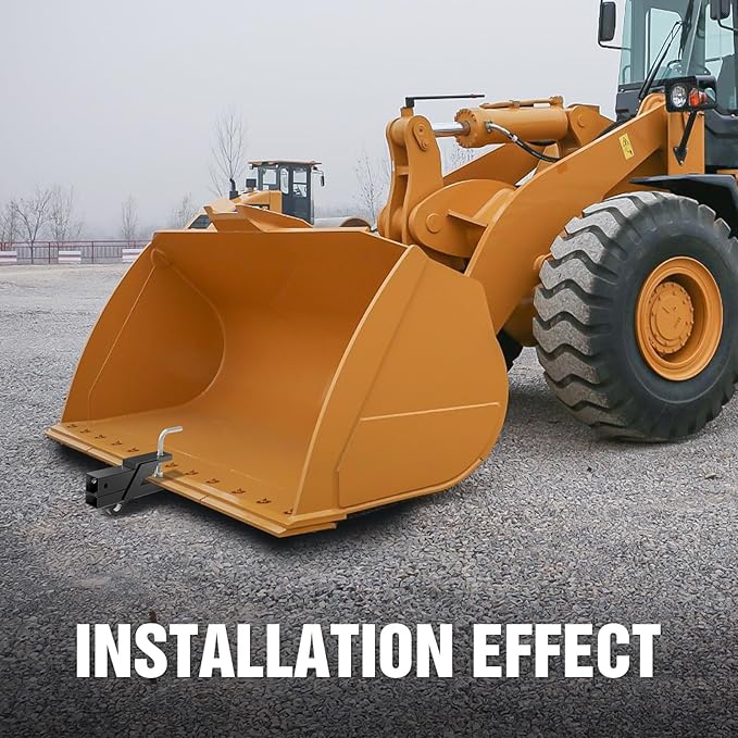 Tow Hitch 2 Inch, Clamp-On Tractor Bucket Hook Receiver Adapter Quick Attach Receiver Chain Hook for Lifting and Carrying Ring, 1100 LB Towing Capacity, Compatible with 2" Front Bucket Lips