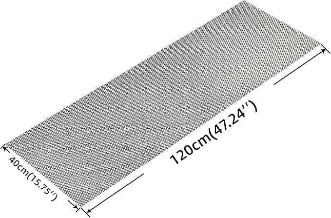 AggAuto 47x16 inches Car Pickup Truck Grill Mesh Spoiler Bumper Vent Aluminum Alloy Automotive Grille Insert Air Intake Racing Rhombic Hole 6x12mm Black