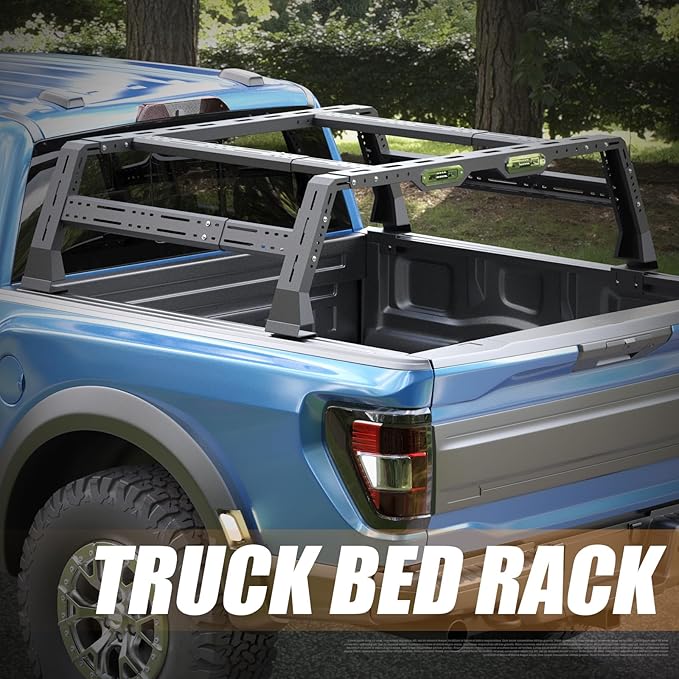 Extendable Truck Bed Cargo Rack, Overland Bed Rack Cargo Carrier Bracket For F-150/F-250/F-350, Ranger, Raptor, Silverado & Serria, Colorado & Canyon, Ram 1500/2500/3500, Tacoma, Frontier, Gladiator