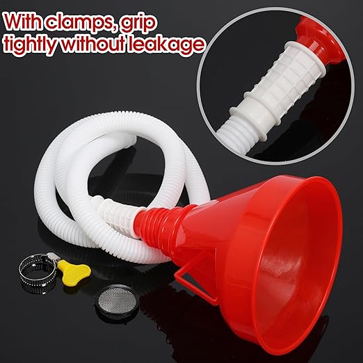 Wide Mouth Oil Funnel Flexible Fuel Funnel with Long Hose Funnels for Automotive Use Car Funnel for Engine Gas Gasoline Diesel Fluid Liquid (2)