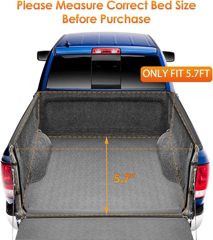 Nilight Soft Roll Up Truck Bed Cover Compatible with Ram 1500 2019 2020 2021 2022 2023 2024 2025 New Body Style,5.7ft