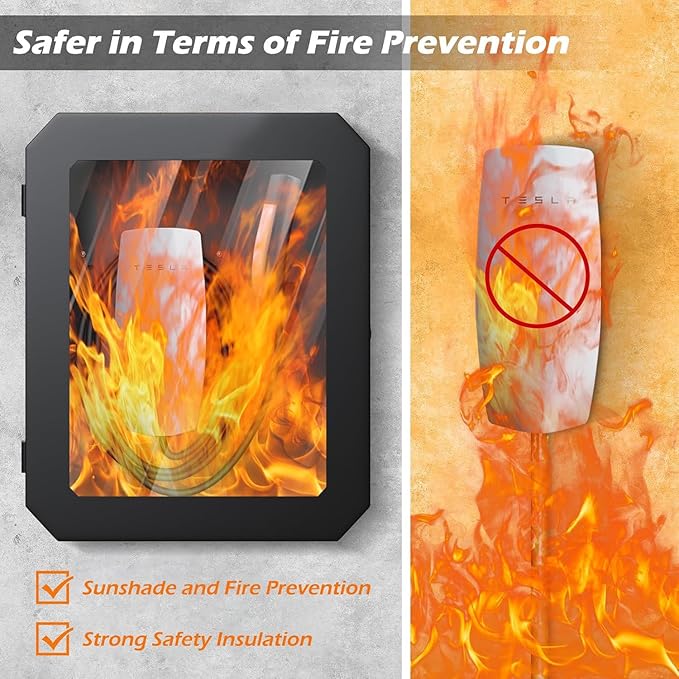 Charger Station Box for Tesla Gen 3 Wall Connector and ChargePoint EV Charger, Cable Organizer Holder Lock Cover Outdoor Rainproof, Snowproof, Dustproof, Theftproof, Home Charging Accessories