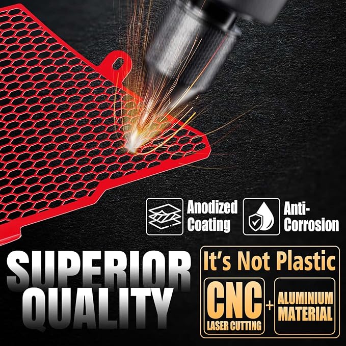 3Pcs Red Upgraded Front Radiator Guards Grille,Aluminum Body Bumper OEM Style Front Outer Grill Guard Protection Screens Grille Vents Insert Mesh Set for Corvette C8 Z06 2023+/E-Ray 2024+