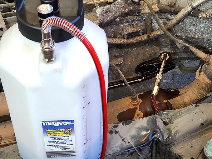 Mityvac MV6412 ATF Pneumatic Refill System; Air Operated, Services Sealed Automatic Transmissions with up to 2.5 Gallons of Fluid; Includes Quick-Change Style Accessory Connections