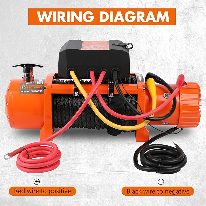 ZESUPER 13000 lbs Electric Winch Kit, IP68 Waterproof 12V Winch for Jeeps,Trucks,SUV, Synthetic Rope Winch with Wireless Handheld Remote, Corded Control, Hawse Fairlead,Hook